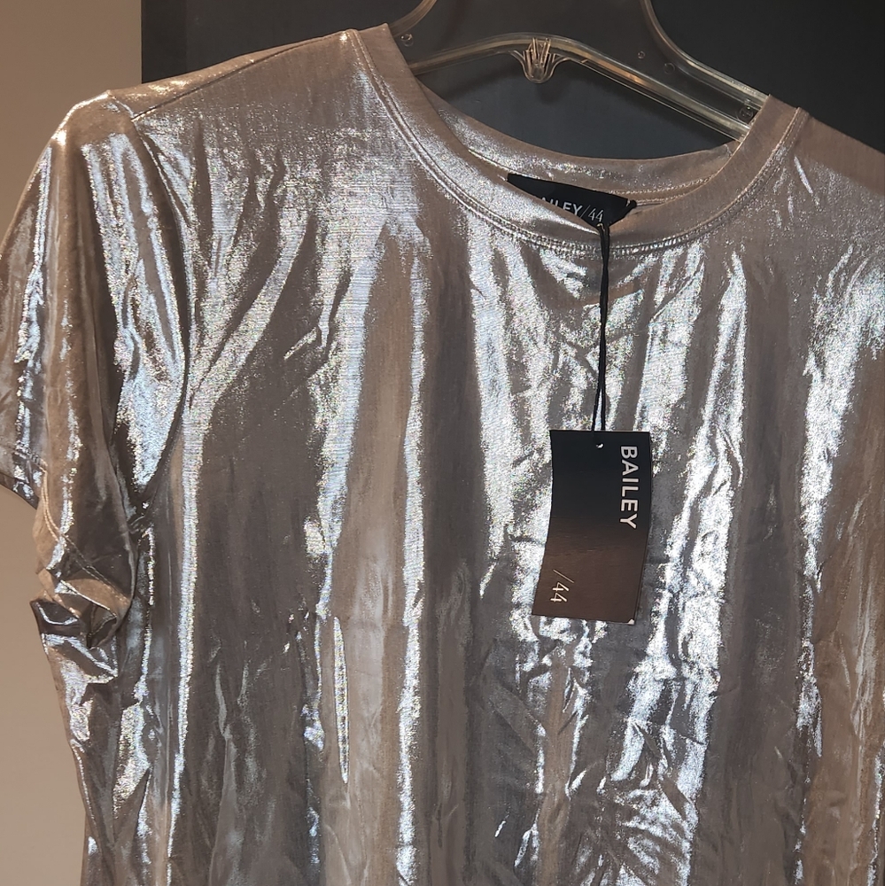 Bailey Silver Metallic Top